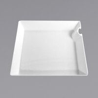 Fineline SE1023.WH SelfEco 4 inch White Compostable PLA Square Cocktail Plate with Utensil Hanger   - 200/Case