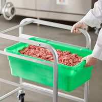 Choice 25 inch x 15 inch x 8 inch Green Meat Lug / Tote Box