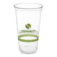 Fabri-Kal GC32 Greenware 32 oz. Compostable Printed Plastic Cold Cup - 300/Case