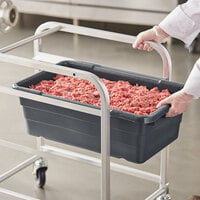 Choice 25 inch x 15 inch x 8 inch Dark Gray Meat Lug / Tote Box