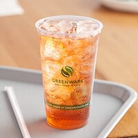 Fabri-Kal GC24 Greenware 24 oz. Compostable Printed Plastic Cold Cup - 600/Case