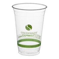 Fabri-Kal GC20 Greenware 20 oz. Compostable Printed Plastic Cold Cup - 1,000/Case