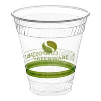 Fabri-Kal GC12 Greenware 12 oz. Compostable Printed Plastic Cold Cup - 1,000/Case