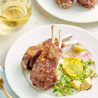 Hellaby 16-18 oz. New Zealand Pasture Raised Frenched Lamb Rack - 24/Case
