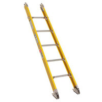 Bauer Corporation 33956 339 Series Type 1AA 6' Yellow Fiberglass Tapered Base Section Ladder with 2-Way Shoes - 375 lb. Capacity