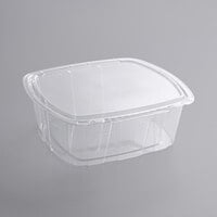 64 oz. Clear PET Tamper Evident Tamper Resistant Vented Container - 140/Case