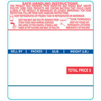 Ishida 1831-S/H 64 mm x 73 mm White Safe Handling Pre-Printed Equivalent Scale Label Roll - 12/Case
