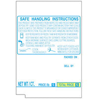 Tec 1673-S/H-BLUE 48 mm x 68.8 mm White / Blue Safe Handling Pre-Printed Equivalent Scale Label Roll - 16/Case