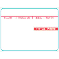 Ishida 1814 64 mm x 47 mm White Pre-Printed Equivalent Scale Label Roll - 12/Case