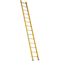 Bauer Corporation 33014 330 Series Type 1A 14' Safety Yellow Fiberglass Straight Ladder - 300 lb. Capacity