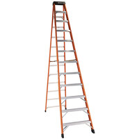Bauer Corporation 30412 304 Series Type 1A 12' Safety Orange Fiberglass Step Ladder - 300 lb. Capacity