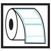 Toledo 1723-BP 2 5/8 inch x 2 3/8 inch White Blank Perforated Equivalent Scale Label Roll - 30/Case