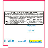 Tec 1682-BLACK-S/H 57 mm x 63.5 mm White / Black Safe Handling Pre-Printed Equivalent Scale Label Roll - 16/Case
