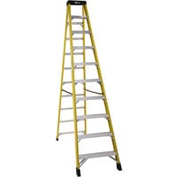 Bauer Corporation 30810 308 Series Type 1AA 10' Safety Yellow Fiberglass Step Ladder - 375 lb. Capacity