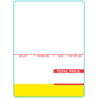 Ishida 1820 64 mm x 85 mm White Pre-Printed Equivalent Scale Label Roll - 12/Case