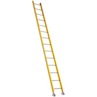 Bauer Corporation 33114 331 Series Type 1AA 14' Safety Yellow Fiberglass Straight Ladder - 375 lb. Capacity