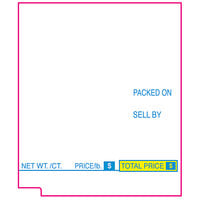 Tec 1663-BLUE 48 mm x 54.8 mm White Pre-Printed Equivalent Scale Label Roll - 16/Case