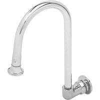 T&S B-0536 Wall Mounted Faucet with 10 5/8 inch Rigid Gooseneck Spout and 12.09 GPM Rosespray Outlet