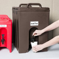 Cambro 1000LCD131 Camtainers® 11.75 Gallon Dark Brown Insulated Beverage Dispenser