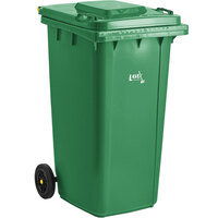 Lavex Janitorial 64 Gallon Green Wheeled Rectangular Trash Can with Lid