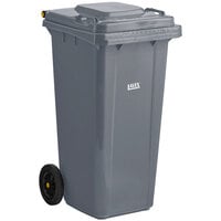 Lavex 32 Gallon Gray Wheeled Rectangular Trash Can with Lid