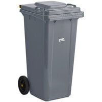 Lavex 64 Gallon Yellow Wheeled Rectangular Trash Can with Lid