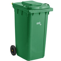 Lavex Janitorial 50 Gallon Green Wheeled Rectangular Trash Can with Lid