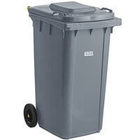 Lavex 50 Gallon Gray Wheeled Rectangular Trash Can with Lid