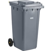 Lavex 64 Gallon Gray Wheeled Rectangular Trash Can with Lid