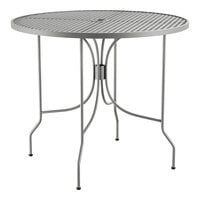 Lancaster Table & Seating Harbor Gray 36" Round Outdoor Standard Height Table with Ornate Legs