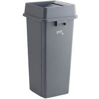 Lavex Janitorial 23 Gallon Gray Square Trash Can with Swing Lid