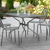 Lancaster Table & Seating Harbor Black 30 inch x 48 inch Rectangular Outdoor Standard Height Table with Modern Legs