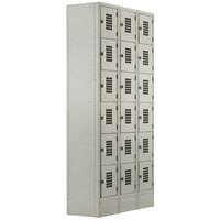 Winholt WL-618/18 Triple Column Eighteen Door Locker with Perforated Doors - 36 inch x 18 inch