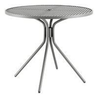 Lancaster Table & Seating Harbor Gray 36" Round Outdoor Standard Height Table with Modern Legs