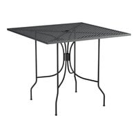 Lancaster Table & Seating Harbor Black 36" Square Outdoor Standard Height Table with Ornate Legs
