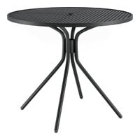 Lancaster Table & Seating Harbor Black 36" Round Outdoor Standard Height Table with Modern Legs