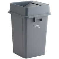 Lavex Janitorial 19 Gallon Gray Square Trash Can with Swing Lid
