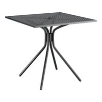 Lancaster Table & Seating Harbor Black 30 inch Square Outdoor Standard Height Table with Modern Legs