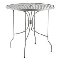 Lancaster Table & Seating Harbor Gray 30" Round Outdoor Standard Height Table with Ornate Legs