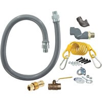 Dormont RG50S48 ReliaGuard 48 inch Gas Connector Kit with SwivelGuard and Snap Quick-Disconnect - 1/2 inch Diameter