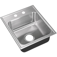 Just Manufacturing SL-2017-A-2 1 Compartment Stainless Steel Drop-In Sink Bowl - 14 inch x 14 inch x 7 1/2 inch