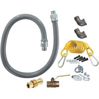 Dormont RG5060 ReliaGuard 60 inch Gas Connector Kit with Standard Snap Quick-Disconnect, 2 Elbows, and Restraining Cable - 1/2 inch Diameter