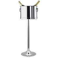 Fortessa 2.5.003.00.352 Holloware 26" Oval Double Bottle Stainless Steel Wine / Champagne Bucket Stand