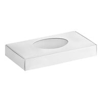 7 1/2" x 4" x 1 1/8" White 1/2 lb. 1-Piece Candy Box with Oval Window - 250/Case
