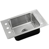 Just Manufacturing CRA-ADA-1725-A-1145DCR 1 Compartment Stainless Steel ADA Classroom Drop-In Sink Bowl with Rear Center Drain - 16 inch x 14 inch x 4 1/2 inch