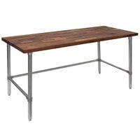 John Boos & Co. WAL-JNB03-O Walnut Wood Top Work Table with Galvanized Base - 24 inch x 60 inch
