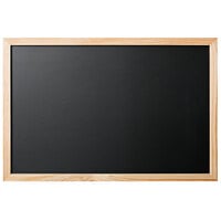 MasterVision PM0325018 24 inch x 16 inch Black Natural Frame Slim Chalk Board