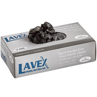 Lavex Industrial 3 Mil Thick Black Hybrid Powder-Free Gloves - Medium - Box of 100