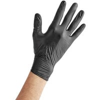 Noble Powder-Free Disposable Black Hybrid 3.5 Mil Thick Gloves - Extra Large - 1,000/Case