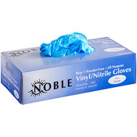 Noble Products 3 Mil Thick Blue Hybrid Powder-Free Gloves - Large - Box of 100